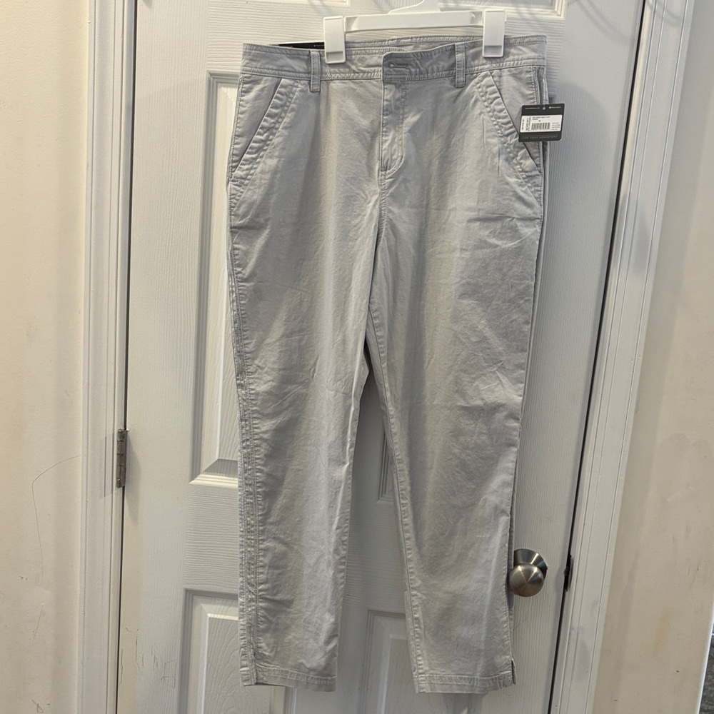 Eddie Bauer Cement Slightly Curvy Ankle Jeans